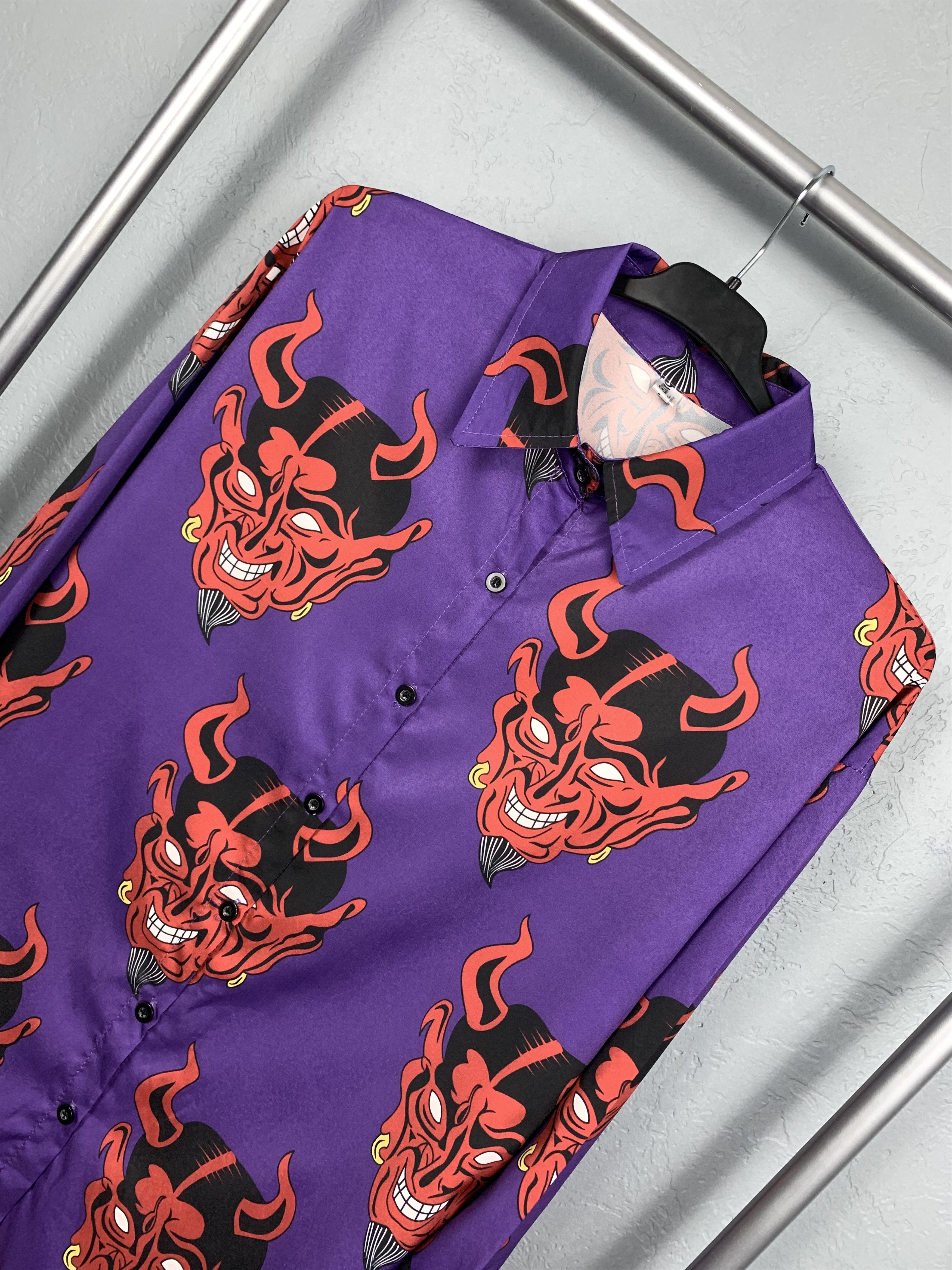 Japanese Brand Hawaiian Shirt in Japanese Style Oni Mask Size US L / EU 52-54 / 3 - 2 Thumbnail