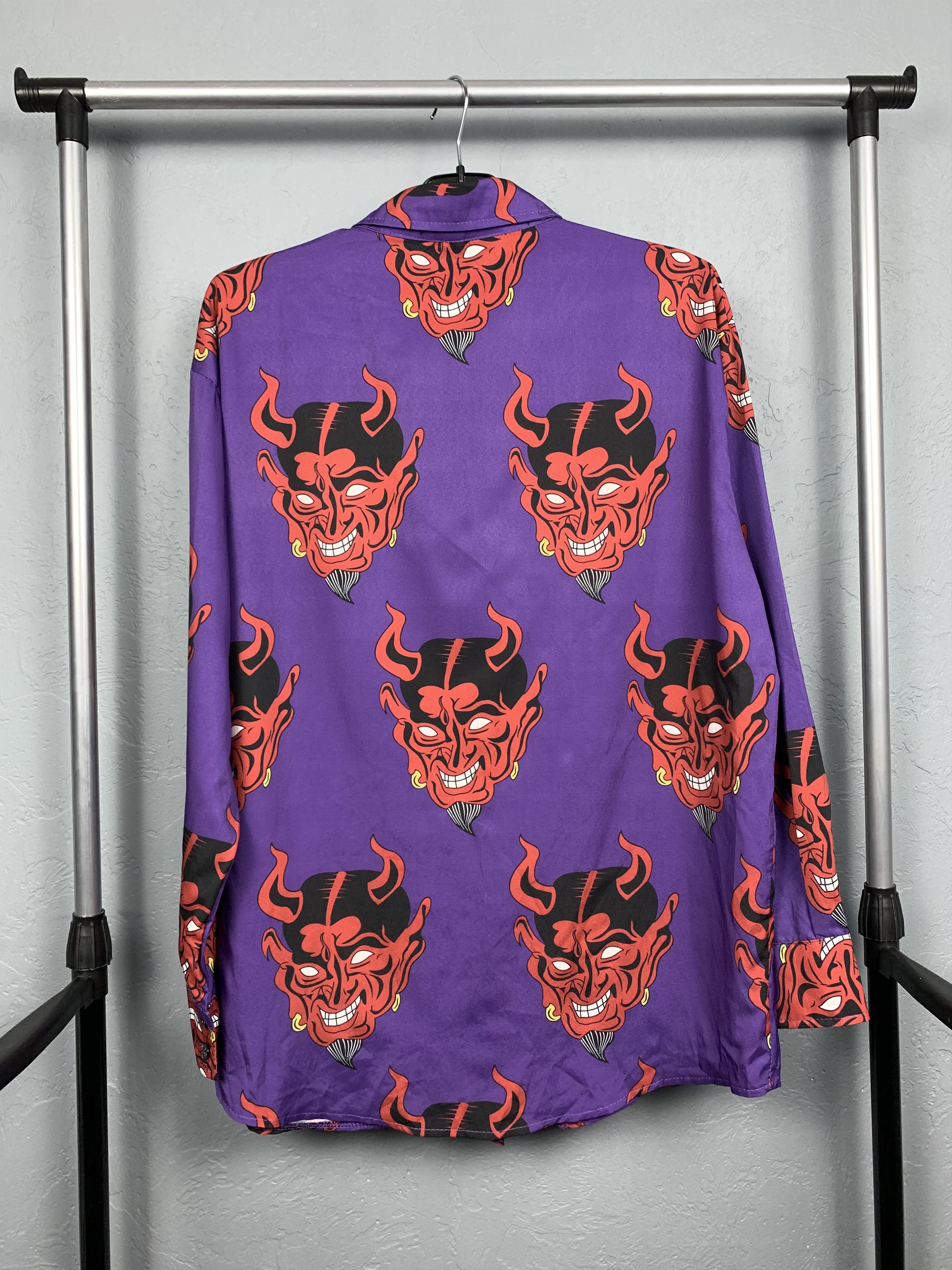 Japanese Brand Hawaiian Shirt in Japanese Style Oni Mask Size US L / EU 52-54 / 3 - 5 Thumbnail