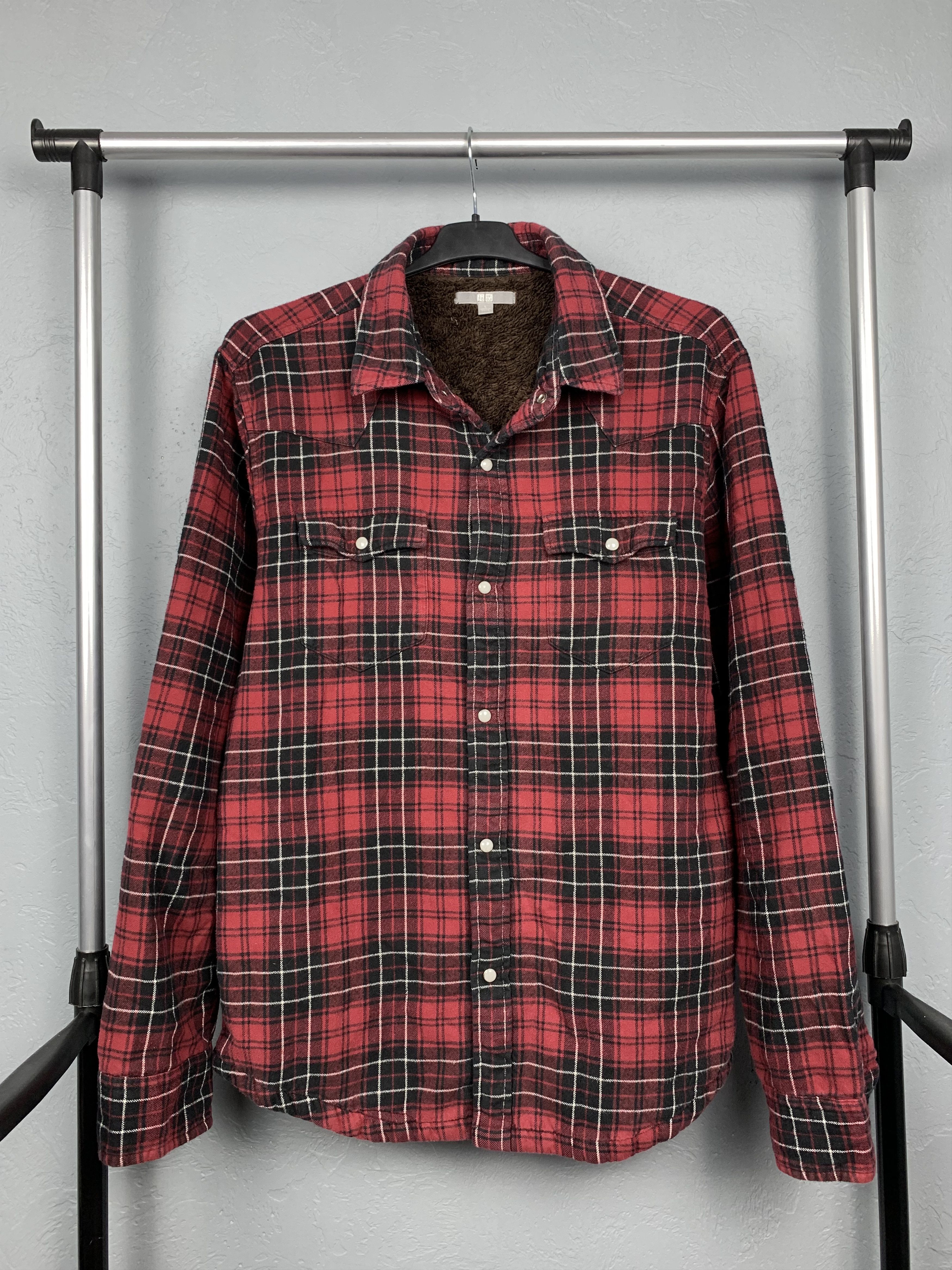 Flannel Uniqlo Vintage Warm Flannel Plaid Shirt Travis style Size US L / EU 52-54 / 3 - 1 Thumbnail