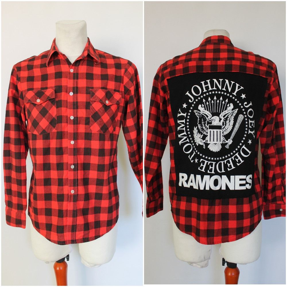 Band Tees 90's Woodland Flannel Lumberjack Shirt Ramones Band Size US M / EU 48-50 / 2 - 1 Thumbnail