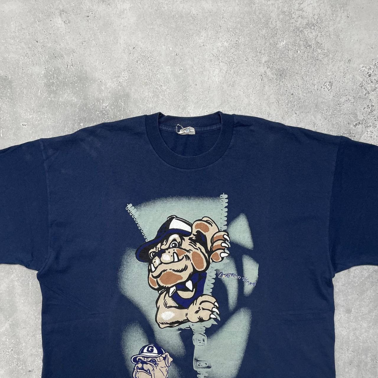 NCAA × Vintage Vintage 90s Georgetown Hoyas NCAA Single Stitch T Shirt Size US XL / EU 56 / 4 - 2 Thumbnail
