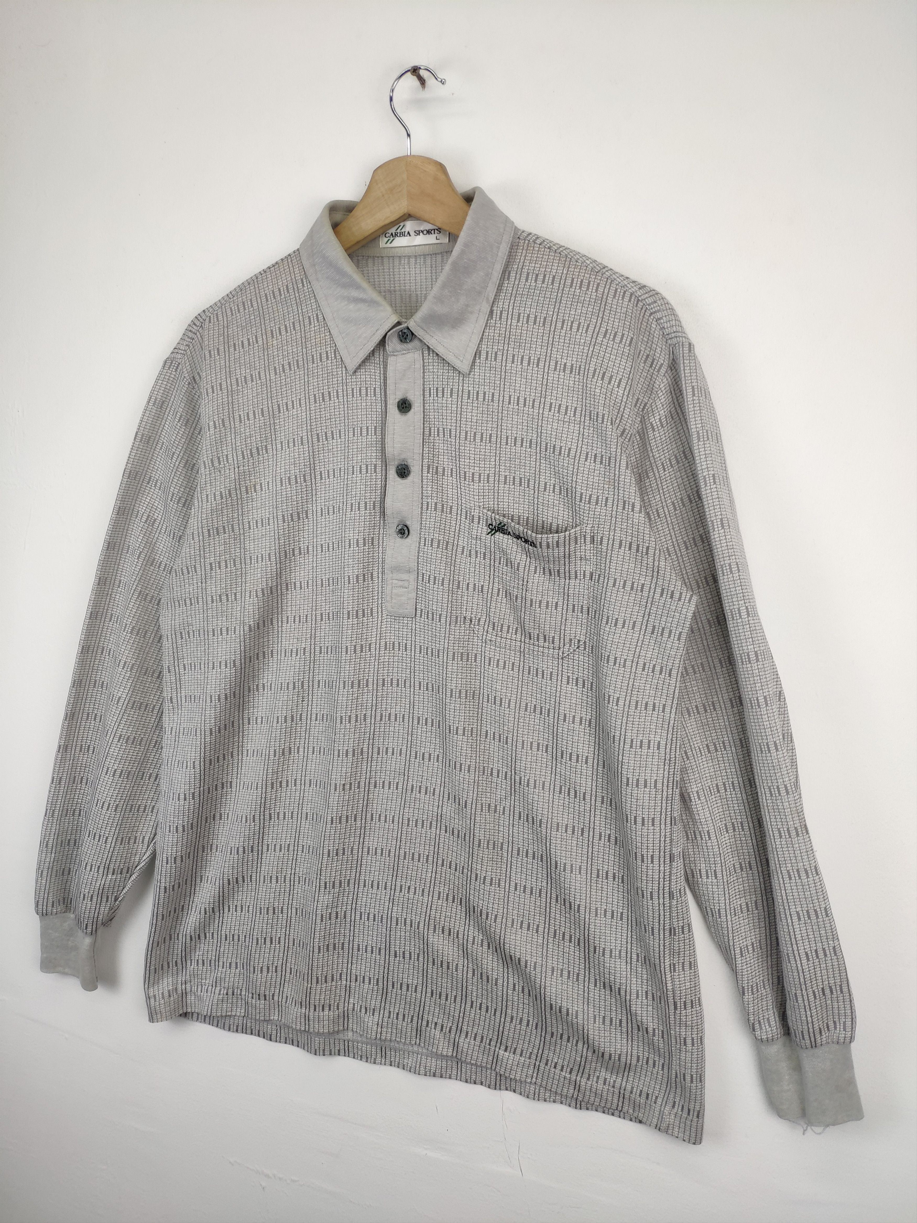 Japanese Brand × Vintage Vintage Polo Shirt Long Sleeve Distressed by CARBIA SPORTS Size US M / EU 48-50 / 2 - 5 Thumbnail