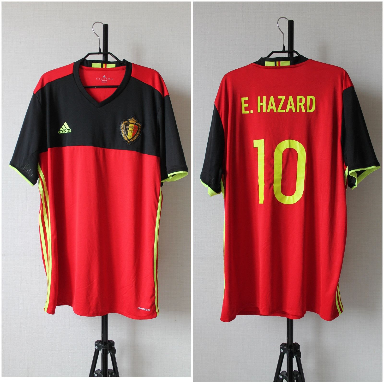 Adidas 2016 / 17 Belgium Team Home Jersey # 10 E. HAZARD Adidas Size US XL / EU 56 / 4 - 1 Thumbnail