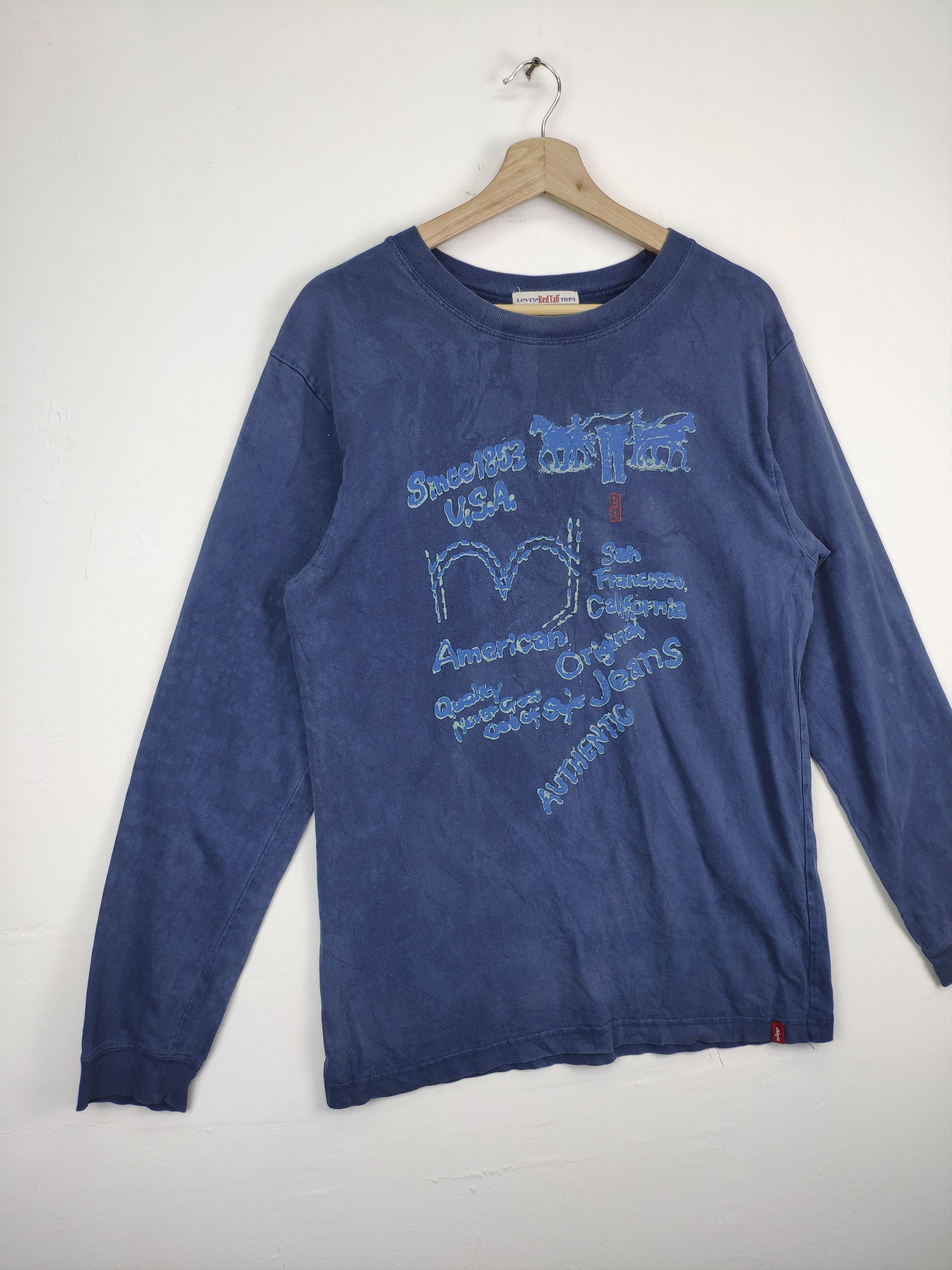 Levi's × Vintage Vintage Levis Red Tab Long Sleeve Shirt Sun Faded Size US M / EU 48-50 / 2 - 7 Thumbnail