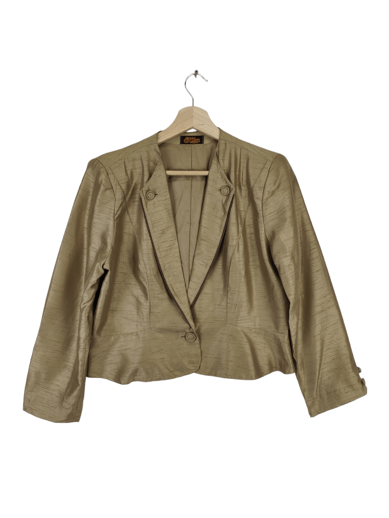 Designer × Japanese Brand Vintage Issey Miyake Style Silk Cropped Blazer Size M / US 6-8 / IT 42-44 - 1 Thumbnail