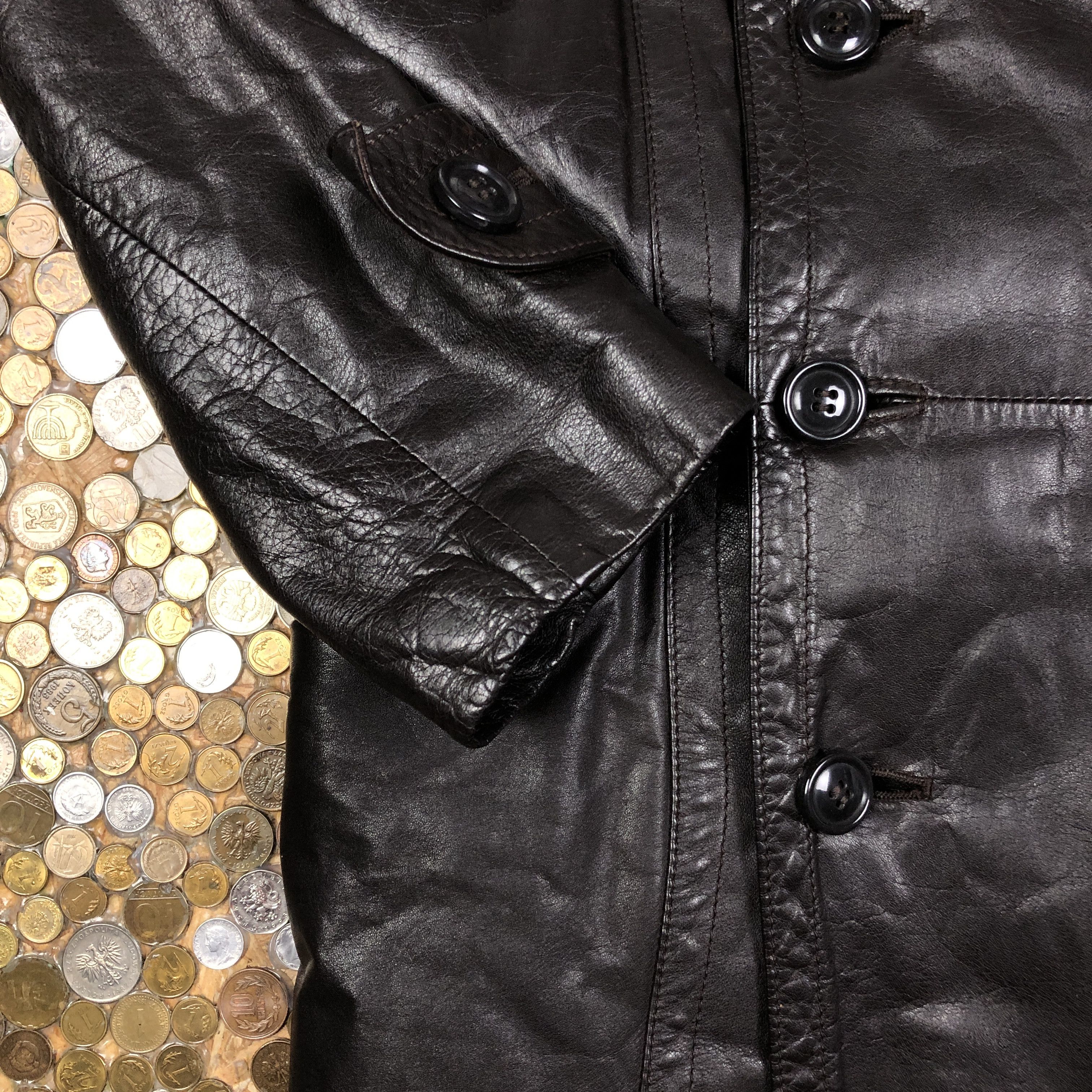 Vintage Vintage Leather long jacket coat WMNS Size M / US 6-8 / IT 42-44 - 5 Thumbnail