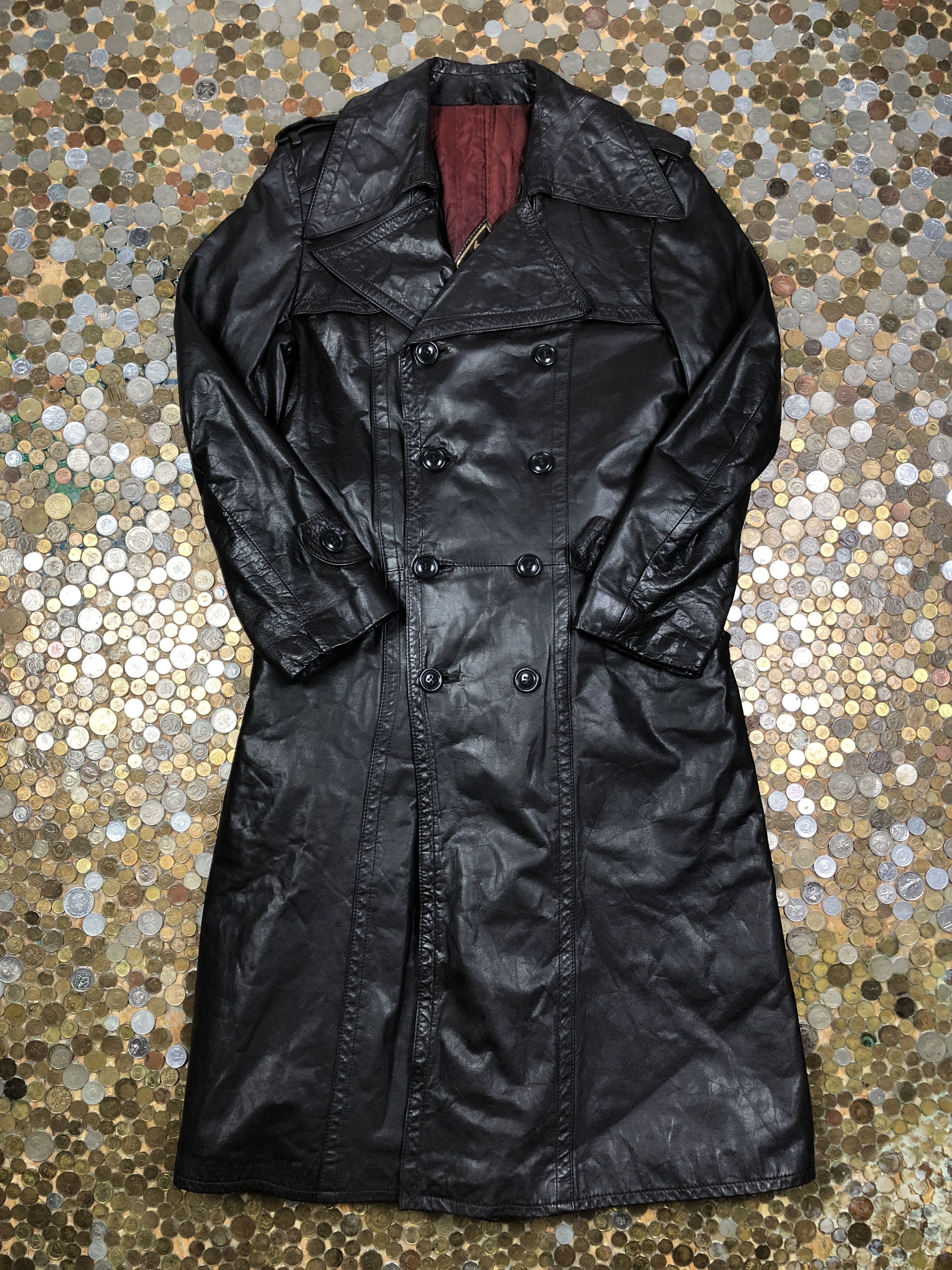 Vintage Vintage Leather long jacket coat WMNS Size M / US 6-8 / IT 42-44 - 2 Thumbnail