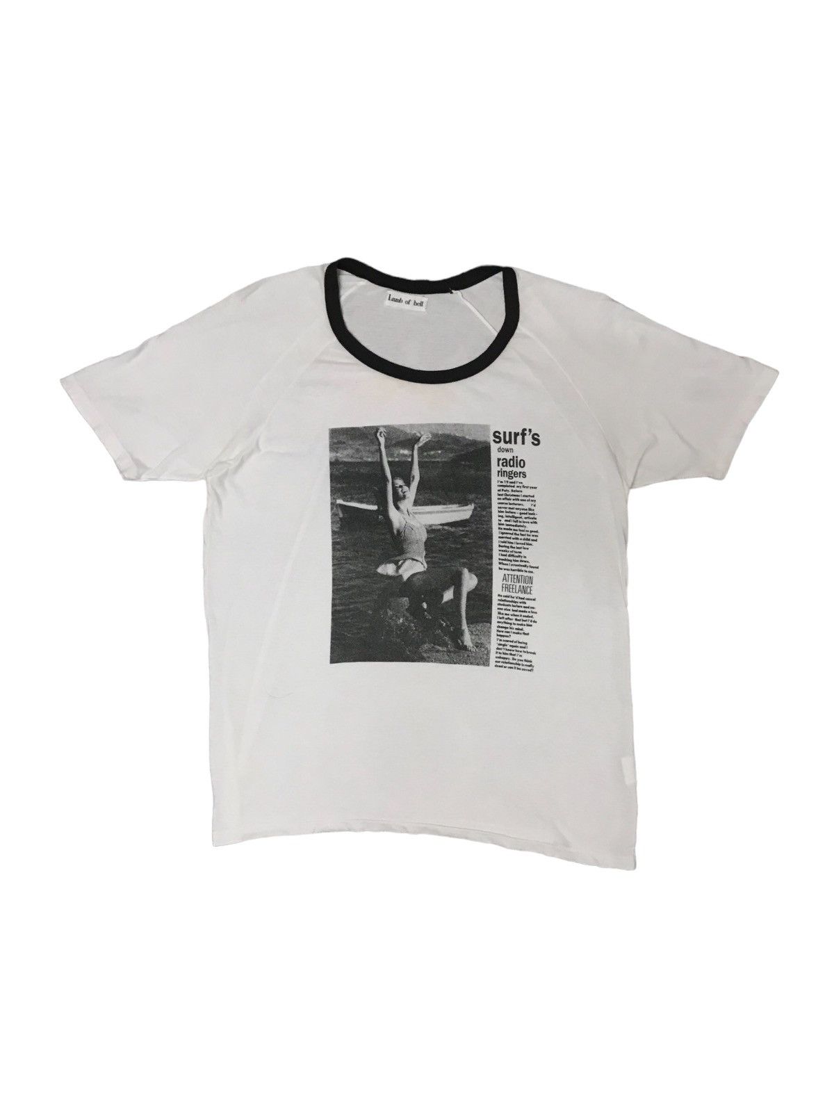 Vintage VINTAGE TEE JAPAN LAMB OF HELL ART SURF DOWN RADIO RINGERS Size US S / EU 44-46 / 1 - 1 Thumbnail