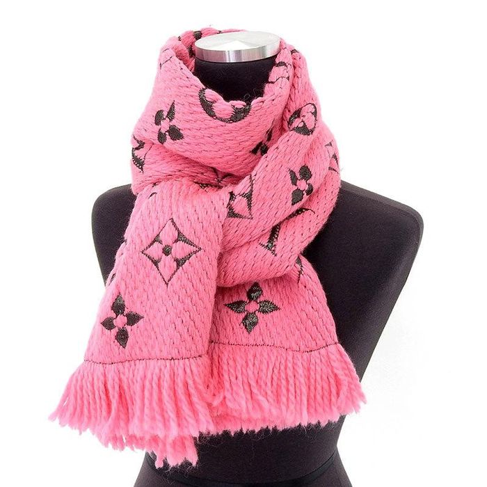 Louis Vuitton M76070 Echarp Logomania Scarf Pink Monogram Used