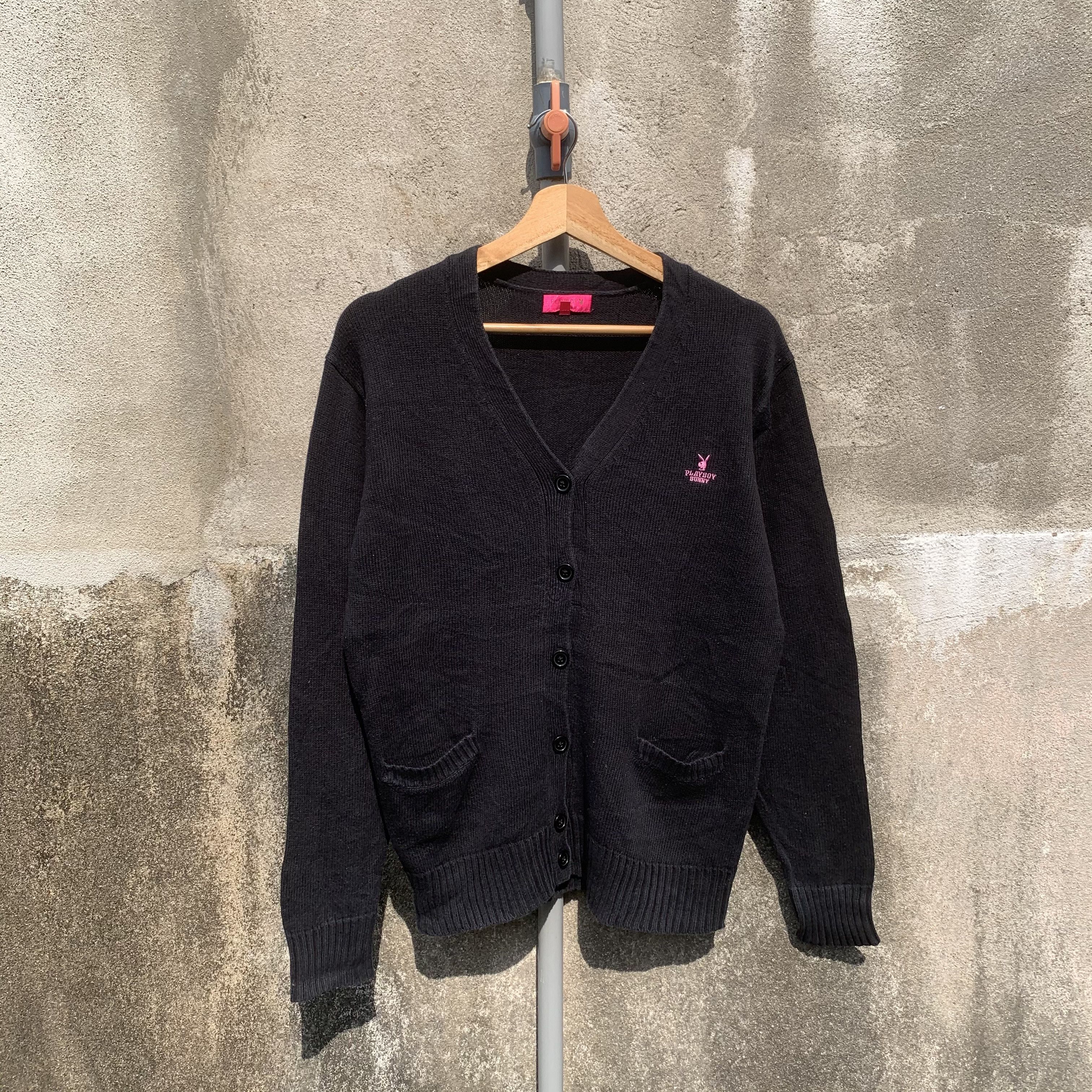 VINTAGE PLAYBOY Small Logo Knit Jumper Pullover Cardigan