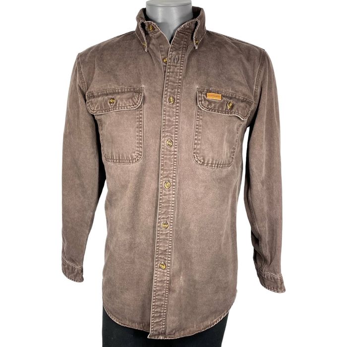 Carhartt Carhartt Oakman Cotton Twill Shirt Brown Men's Small S09