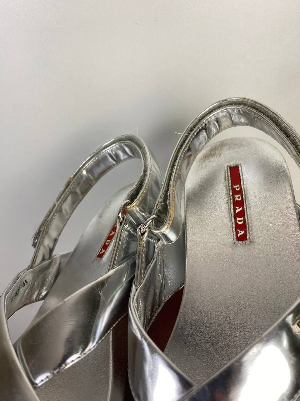Prada × Vintage Prada vintage sandals size 36 1/2 Size US 5 / IT 35 - 8 Thumbnail