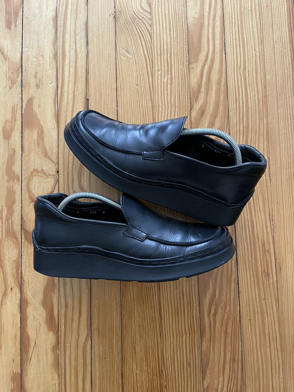 nmcstorearchive prada leather square loafer