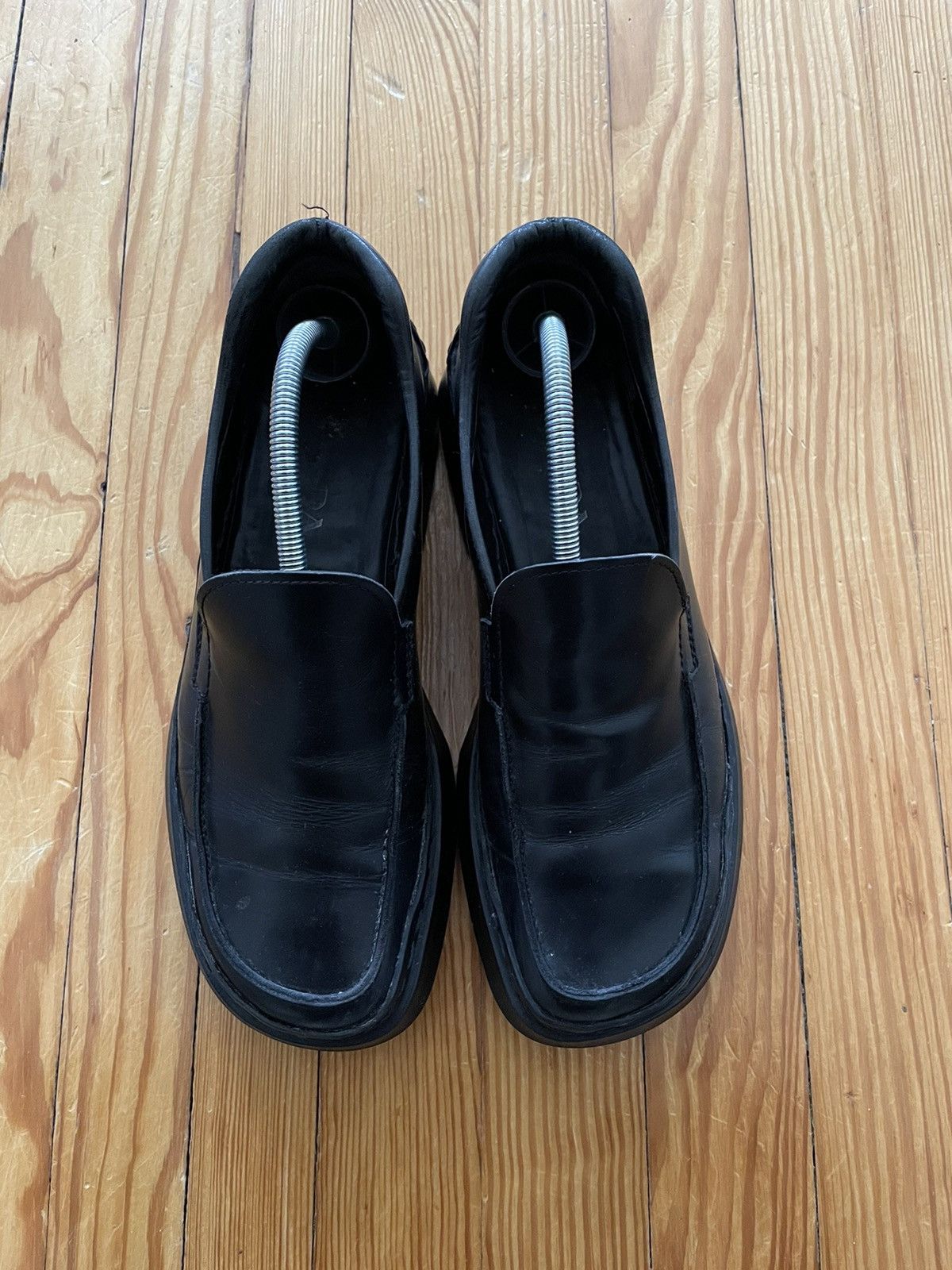 nmcstorearchive prada leather square loafer