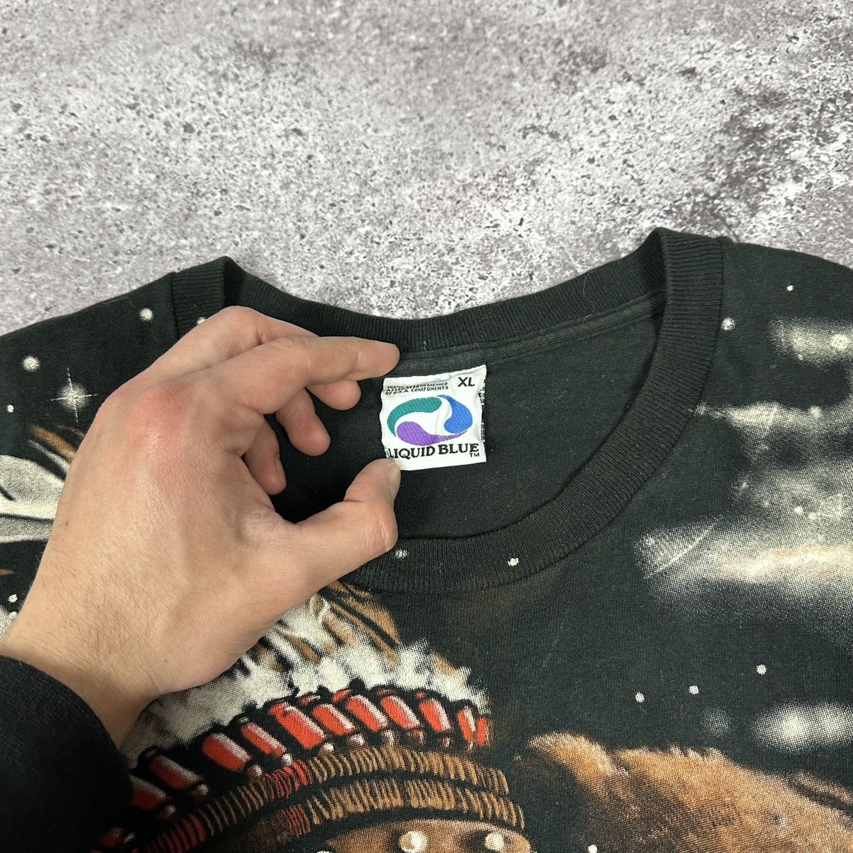 Liquid Blue Vintage 90s Liquid Blue AOP Indian Spirits fire Animal tee Size US XL / EU 56 / 4 - 10 Thumbnail