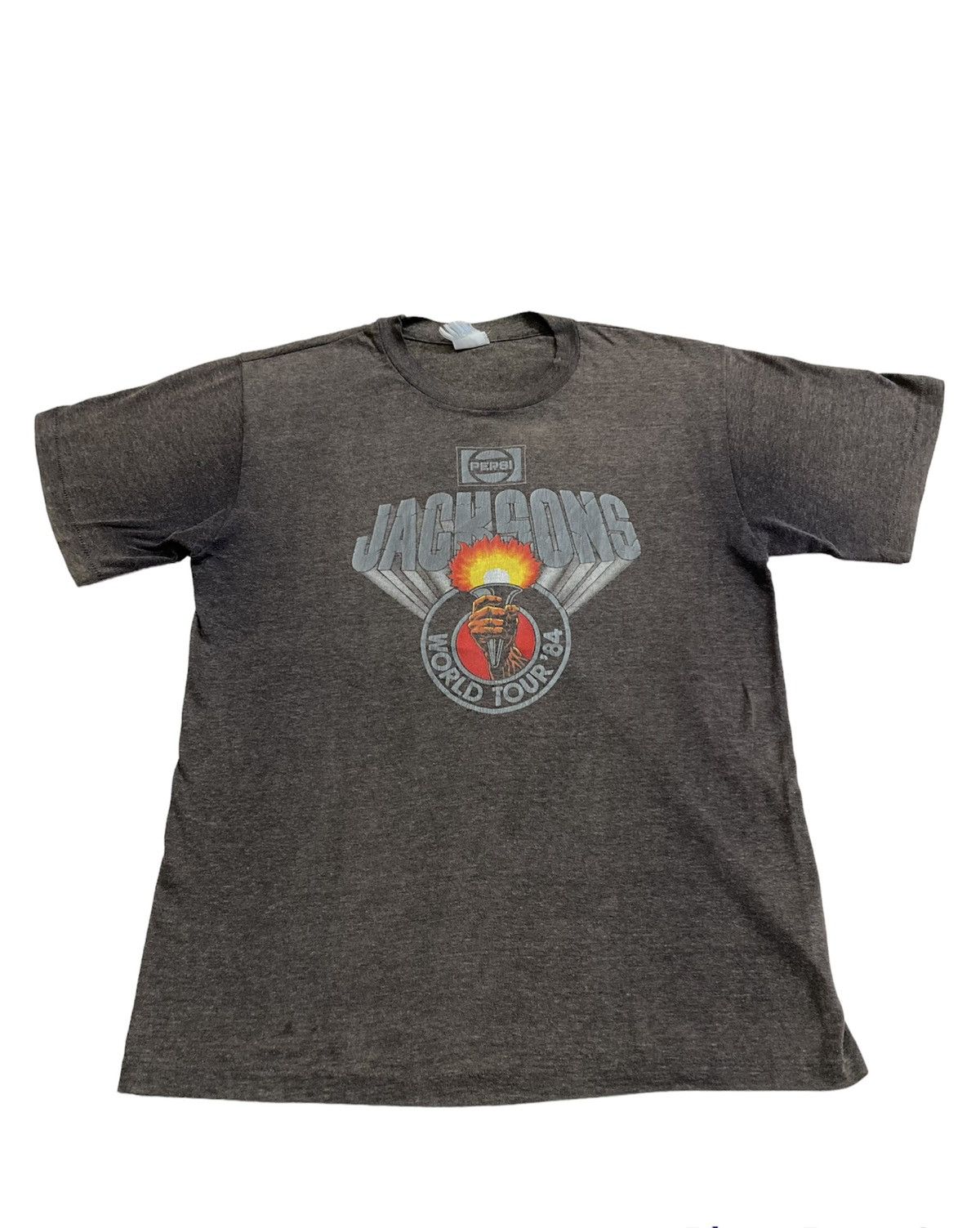 image of Band Tees x Tour Tee M Vintage 80's Jacksons Pepsi World Tour 84 Tshirt in Black, Men's (Size Large