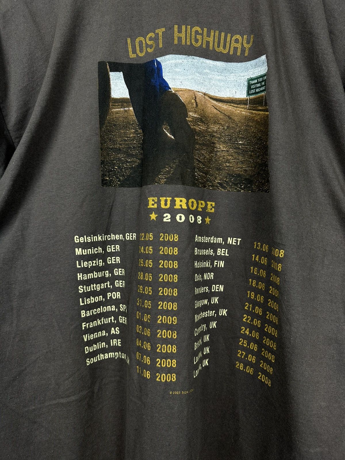 Band Tees × Vintage Vintage 2008 Bon Jovi ‘Lost Highway’ Custom Band T-Shirt Size US L / EU 52-54 / 3 - 7 Thumbnail