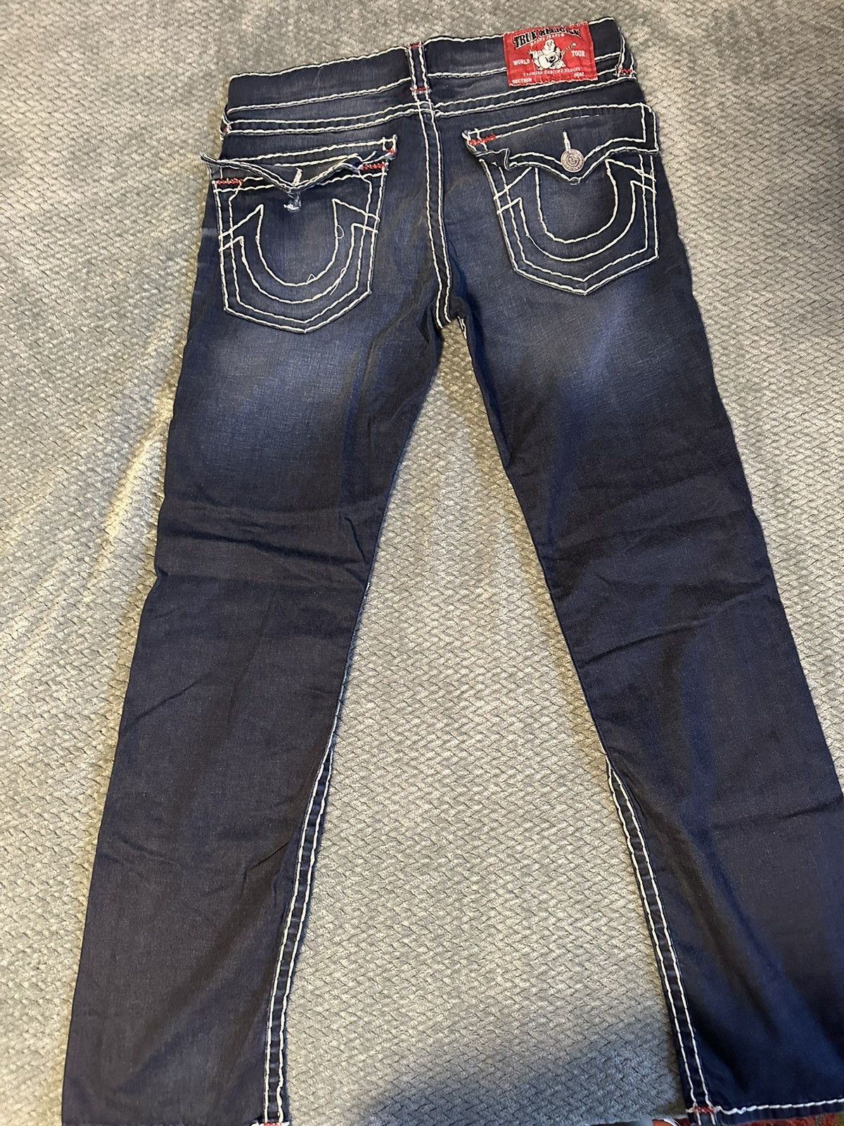 True Religion True Religion Jeans White & Red stitching Size 33" - 4 Thumbnail