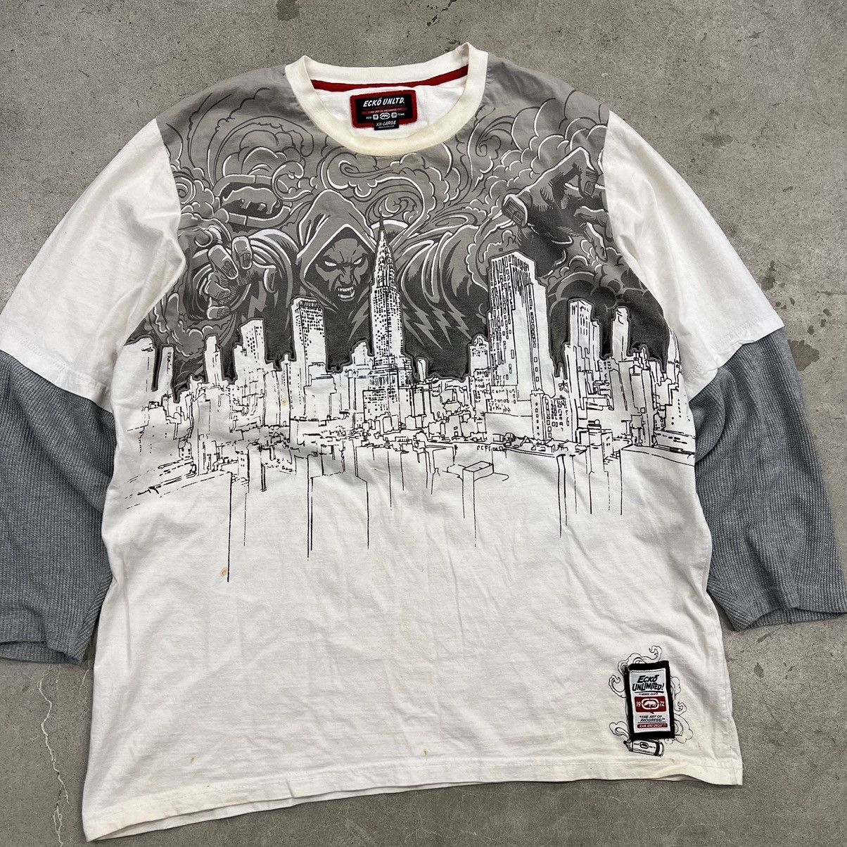Ecko Unltd. × Vintage Ecko unltd vintage nyc skyline art of progress layered shirt Size US XXL / EU 58 / 5 - 2 Thumbnail