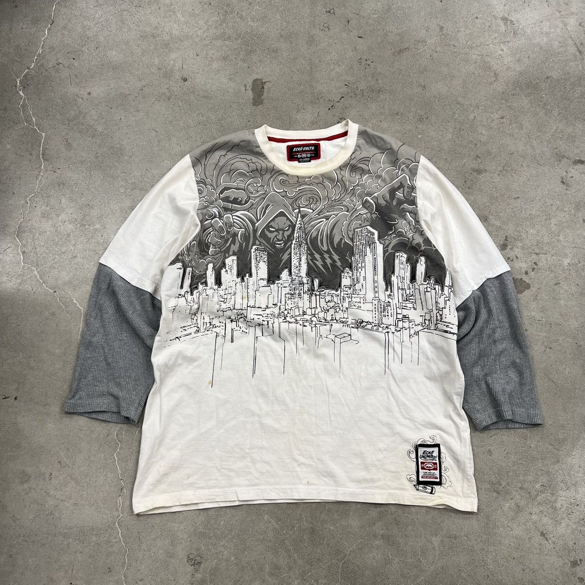 Ecko Unltd. × Vintage Ecko unltd vintage nyc skyline art of progress layered shirt Size US XXL / EU 58 / 5 - 1 Thumbnail