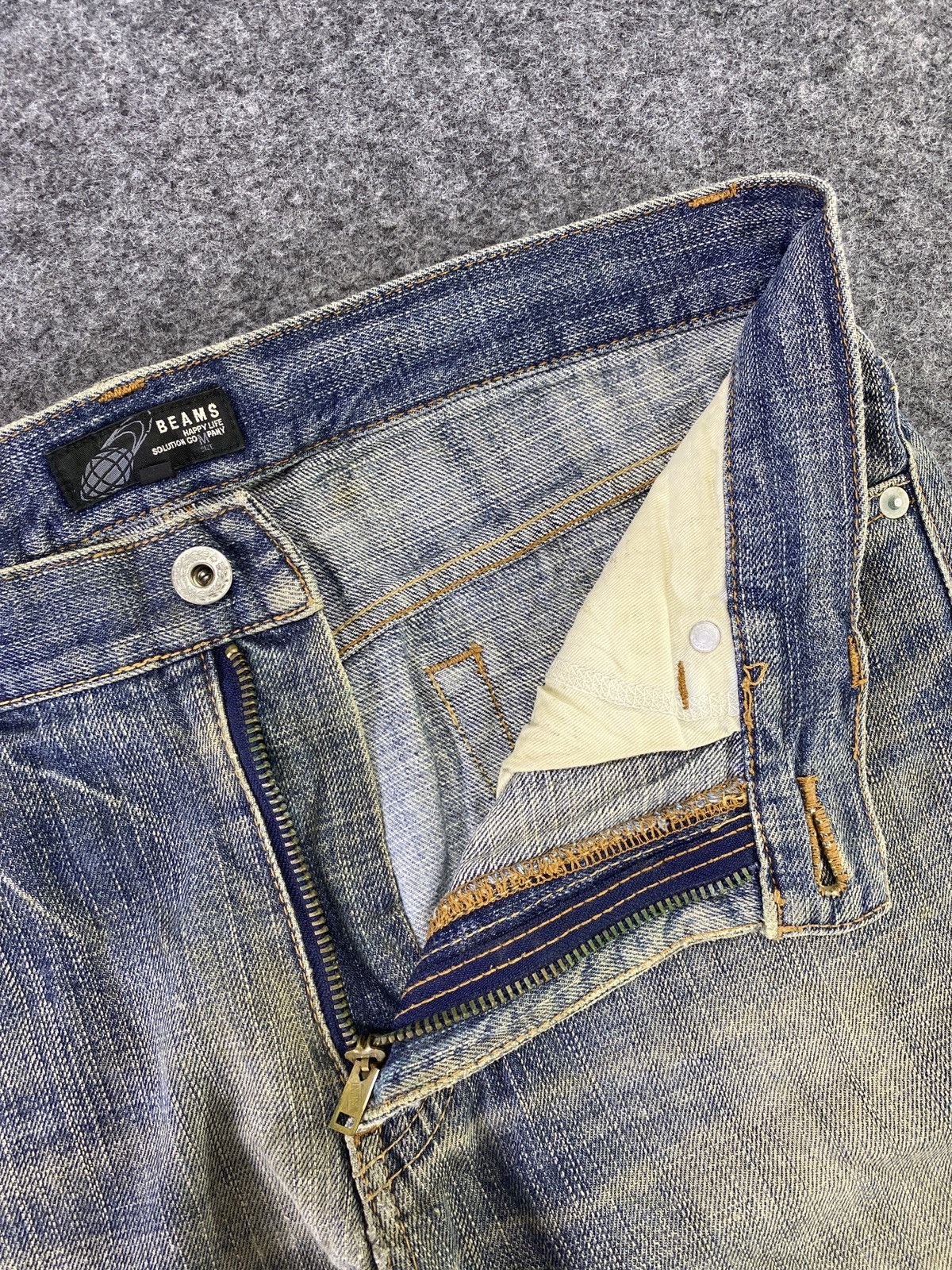 Beams Plus Beams Distress Blue Wash Jeans - J791 Size US 34 / EU 50 - 3 Thumbnail
