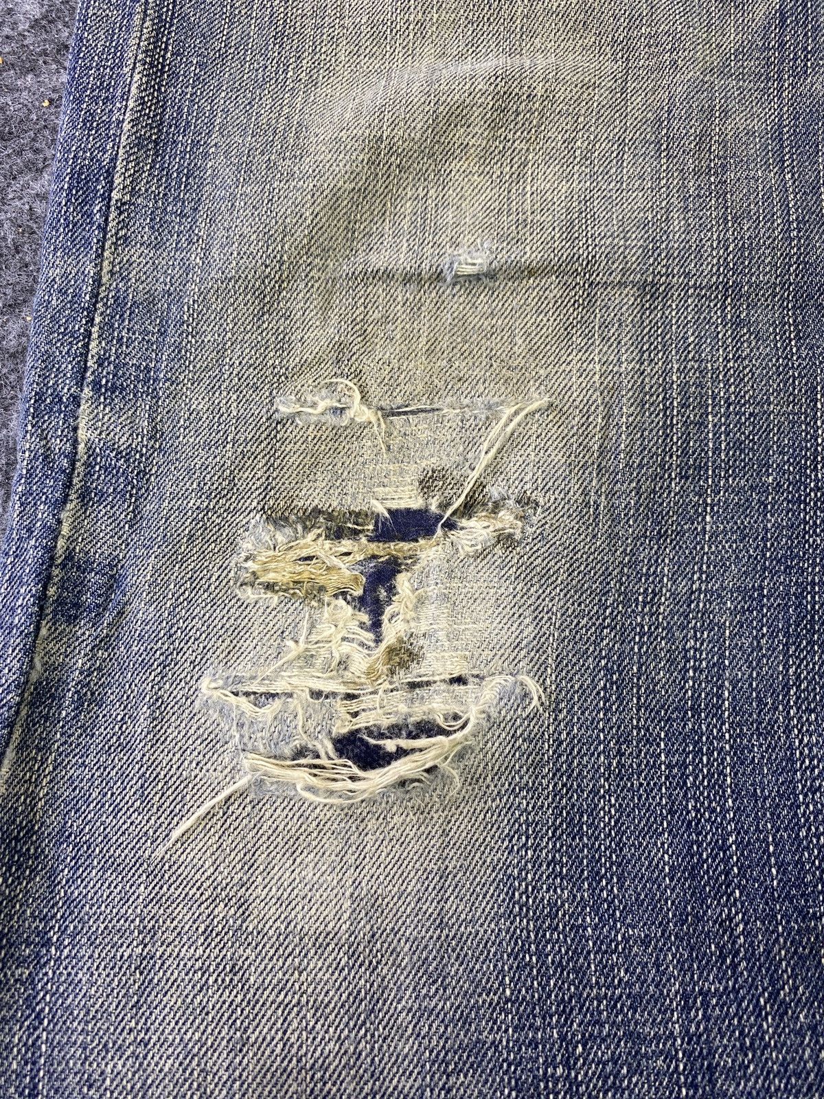 Beams Plus Beams Distress Blue Wash Jeans - J791 Size US 34 / EU 50 - 11 Thumbnail