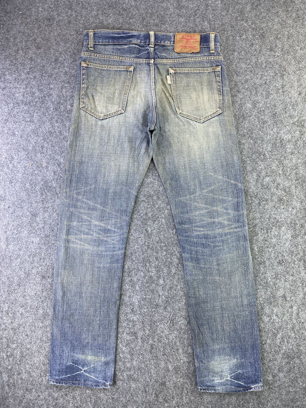 Beams Plus Beams Distress Blue Wash Jeans - J791 Size US 34 / EU 50 - 2 Thumbnail