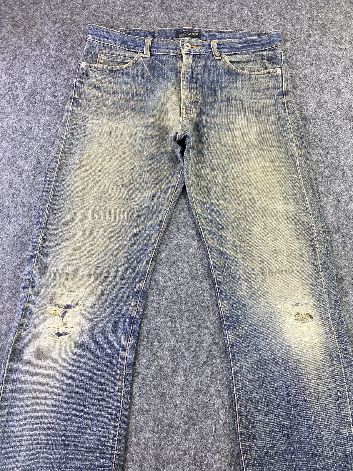 Beams Plus Beams Distress Blue Wash Jeans - J791 Size US 34 / EU 50 - 10 Thumbnail