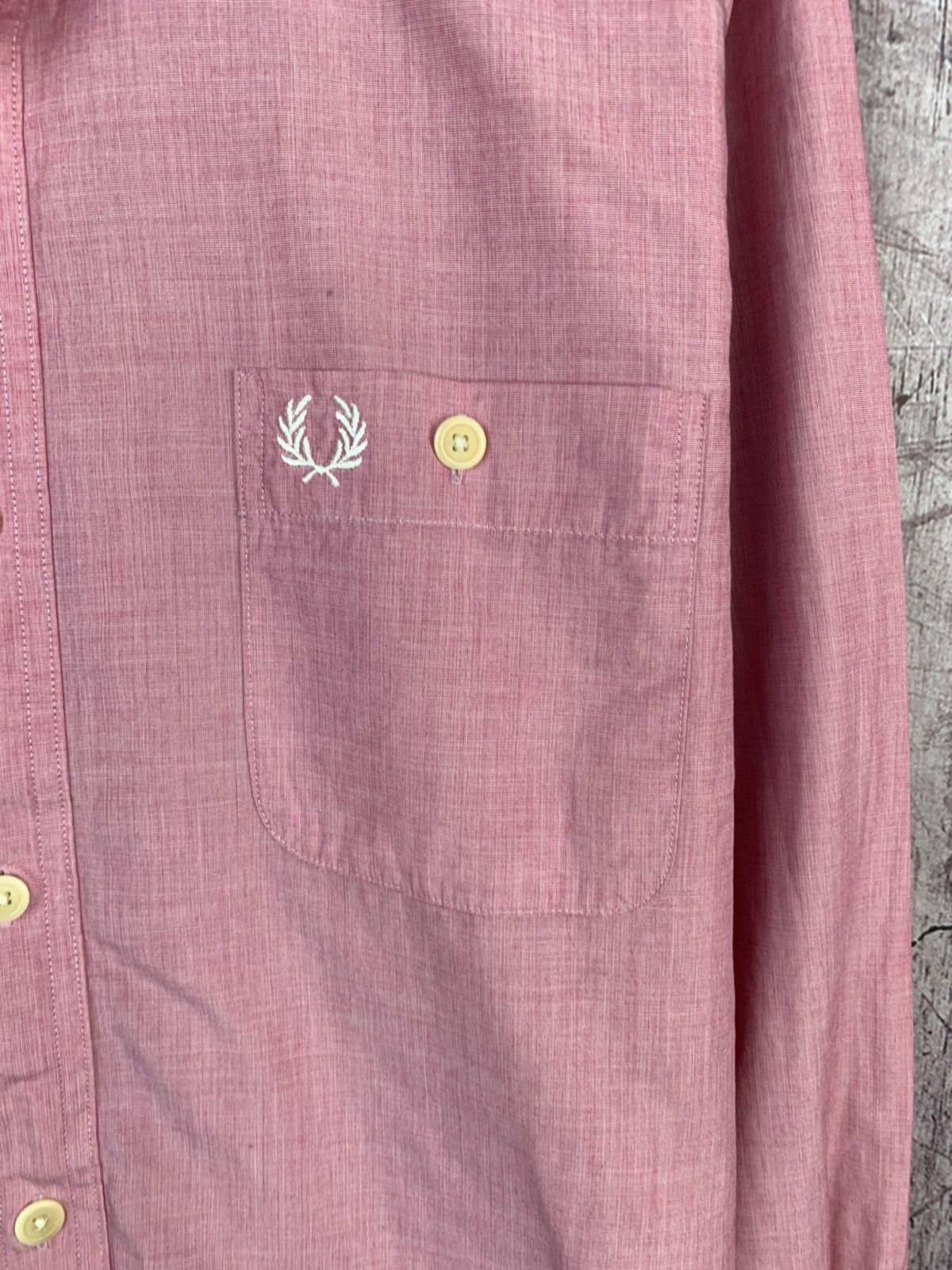 Fred Perry × Vintage Fred Perry Mens Long Sleeve Pink Shirt Size US L / EU 52-54 / 3 - 4 Thumbnail
