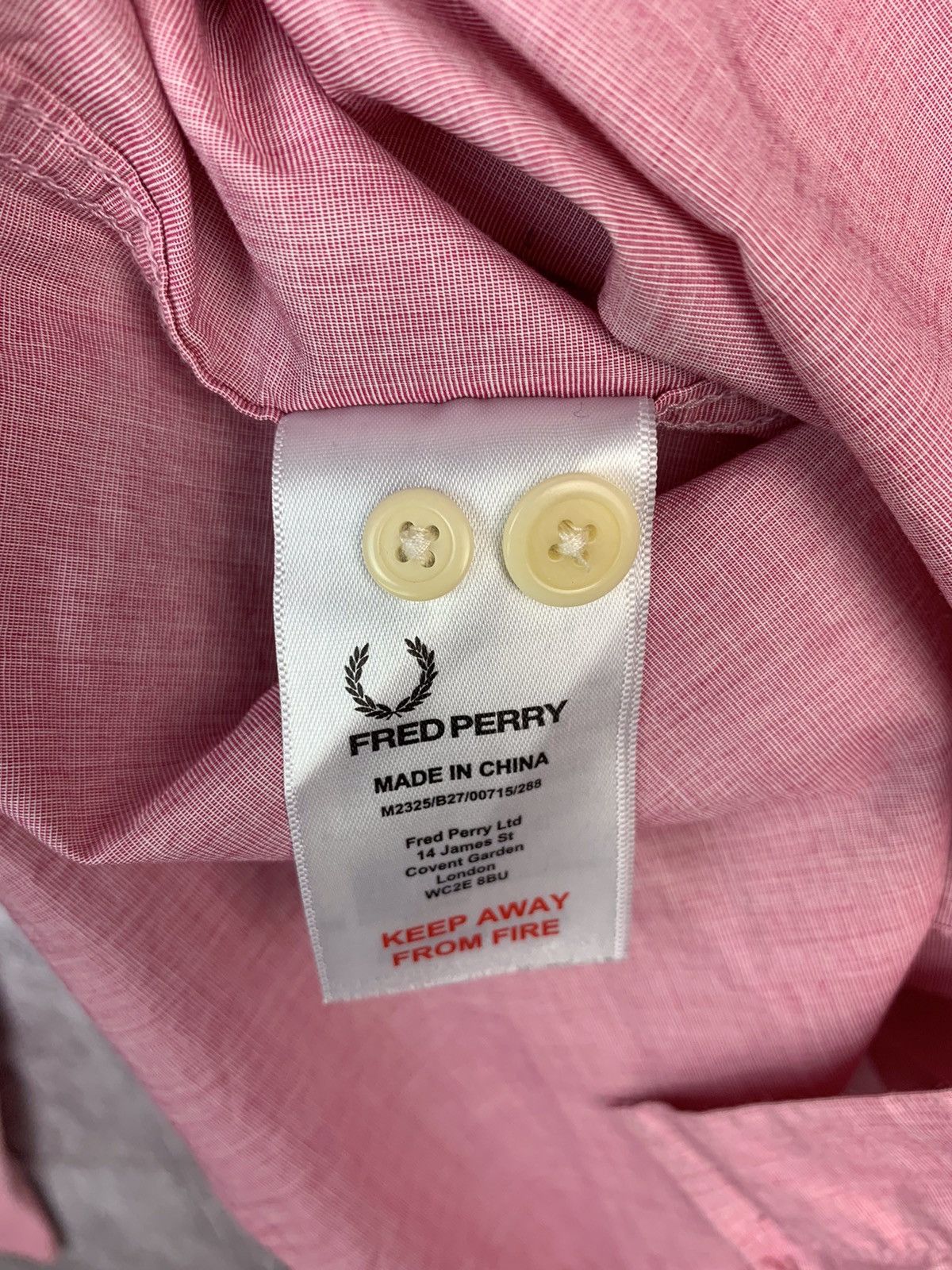 Fred Perry × Vintage Fred Perry Mens Long Sleeve Pink Shirt Size US L / EU 52-54 / 3 - 6 Thumbnail