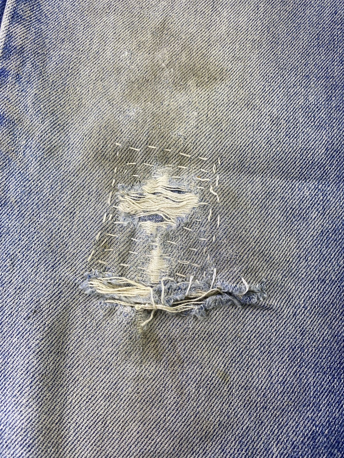 Edwin Edwin Made In Italy Distress Blue Wash Jeans - J792 Size US 28 / EU 44 - 11 Thumbnail