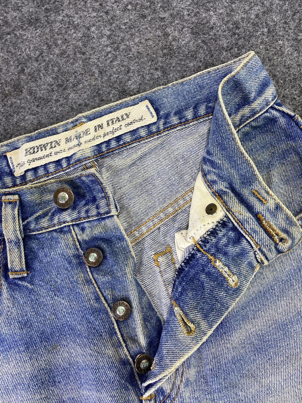 Edwin Edwin Made In Italy Distress Blue Wash Jeans - J792 Size US 28 / EU 44 - 3 Thumbnail