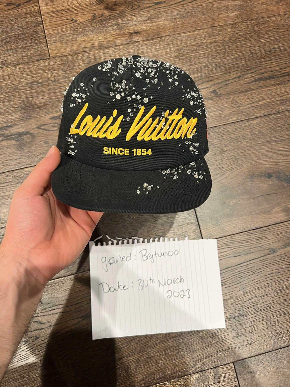 Louis Vuitton LV Script Crystals Cap Black