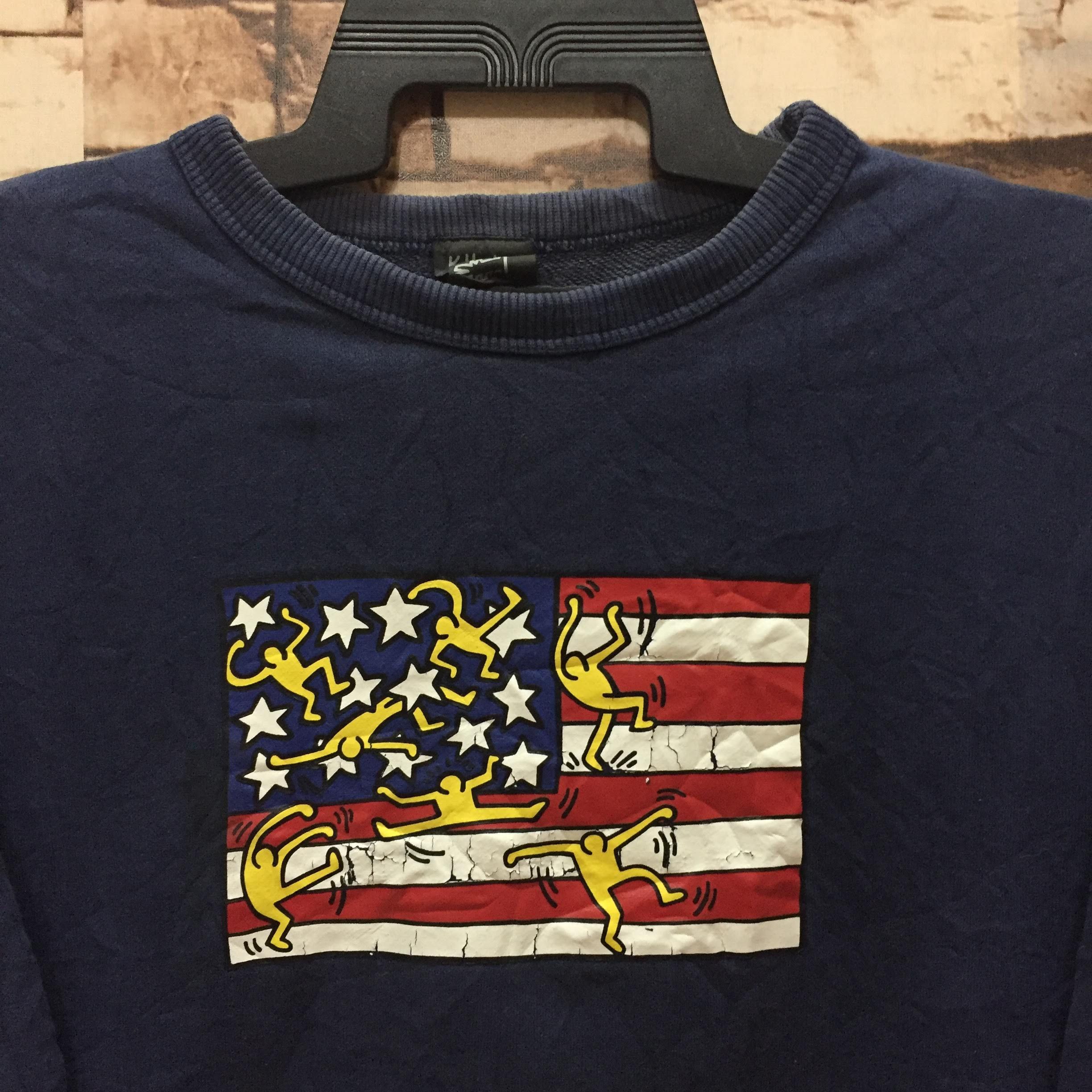 Keith Haring Vintage KEITH HARING sweatshirt american flag size M Size US M / EU 48-50 / 2 - 2 Thumbnail