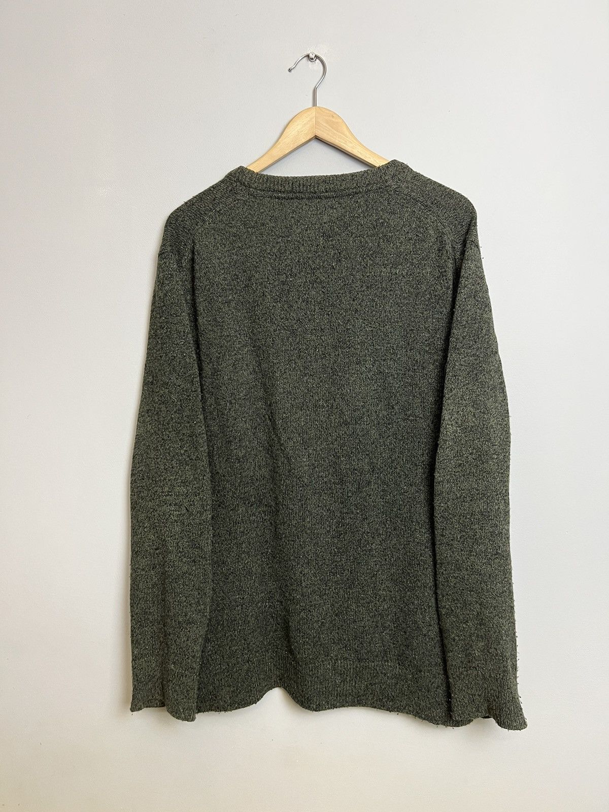 Barbour × Vintage Rare Vintage Barbour Wool Knit Sweater Olive Kurt Cobain Y2K Size US L / EU 52-54 / 3 - 2 Thumbnail