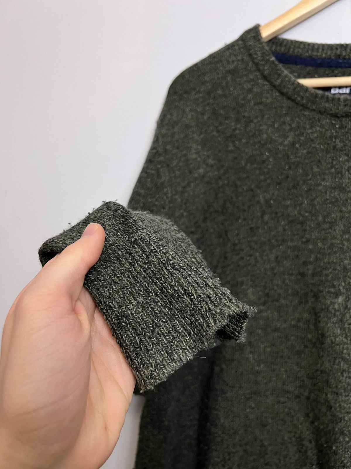 Barbour × Vintage Rare Vintage Barbour Wool Knit Sweater Olive Kurt Cobain Y2K Size US L / EU 52-54 / 3 - 5 Thumbnail
