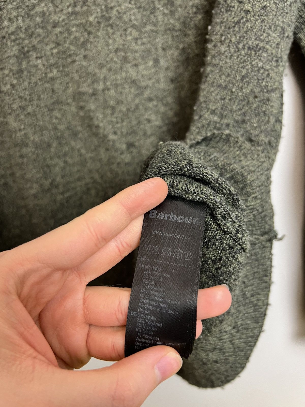 Barbour × Vintage Rare Vintage Barbour Wool Knit Sweater Olive Kurt Cobain Y2K Size US L / EU 52-54 / 3 - 7 Thumbnail