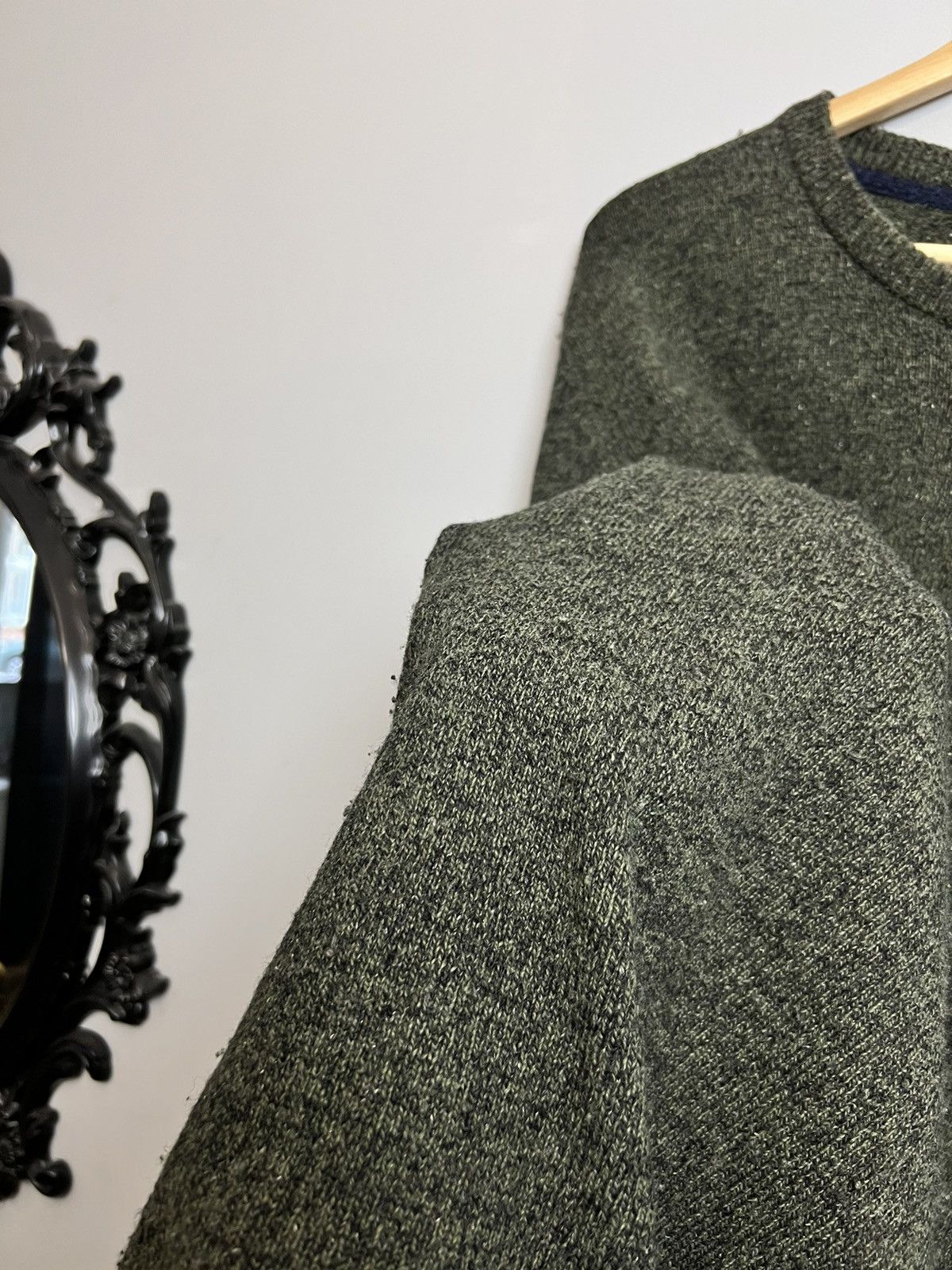 Barbour × Vintage Rare Vintage Barbour Wool Knit Sweater Olive Kurt Cobain Y2K Size US L / EU 52-54 / 3 - 4 Thumbnail