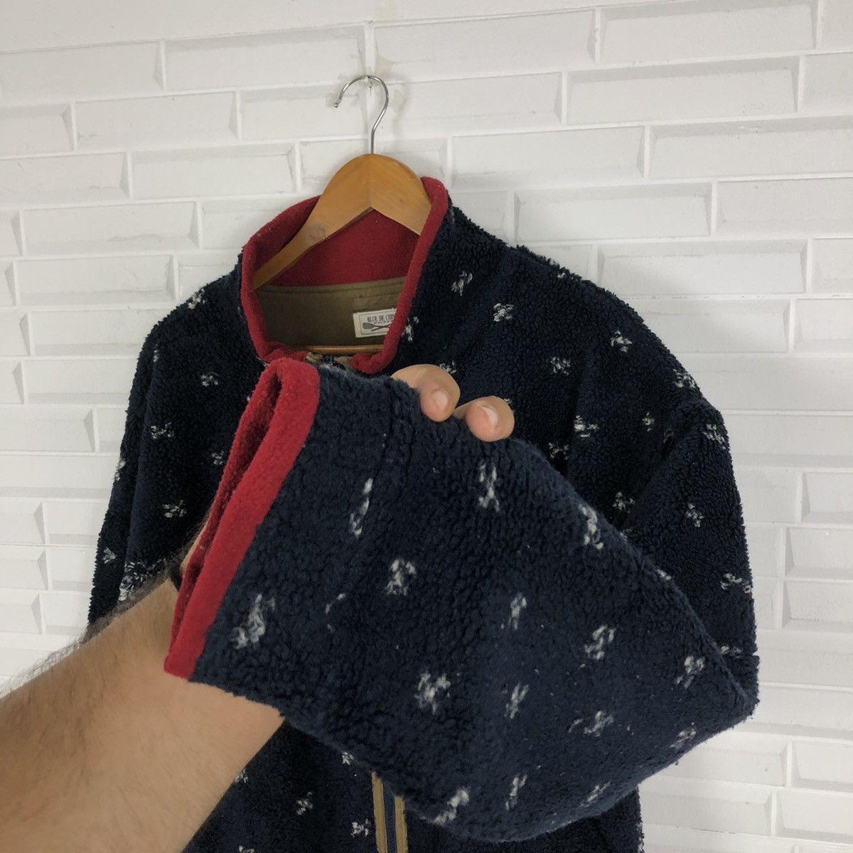 Japanese Brand BLUE DE CHINE PUTIT PRINTED FLEECE ZIPPER JACKET Size US L / EU 52-54 / 3 - 6 Thumbnail