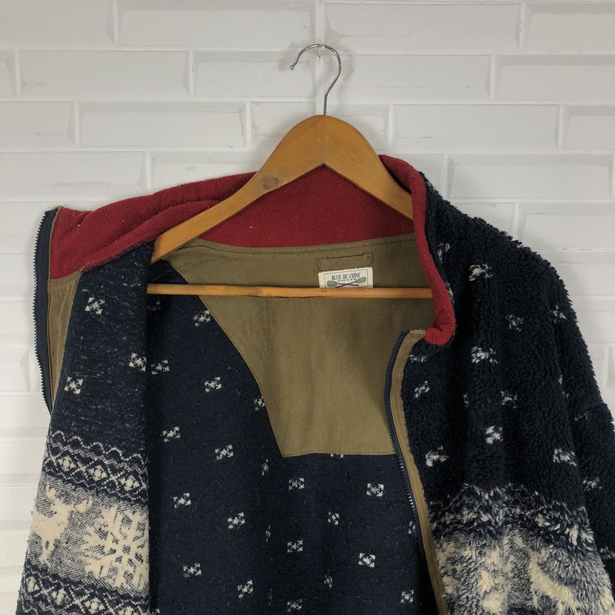 Japanese Brand BLUE DE CHINE PUTIT PRINTED FLEECE ZIPPER JACKET Size US L / EU 52-54 / 3 - 10 Thumbnail