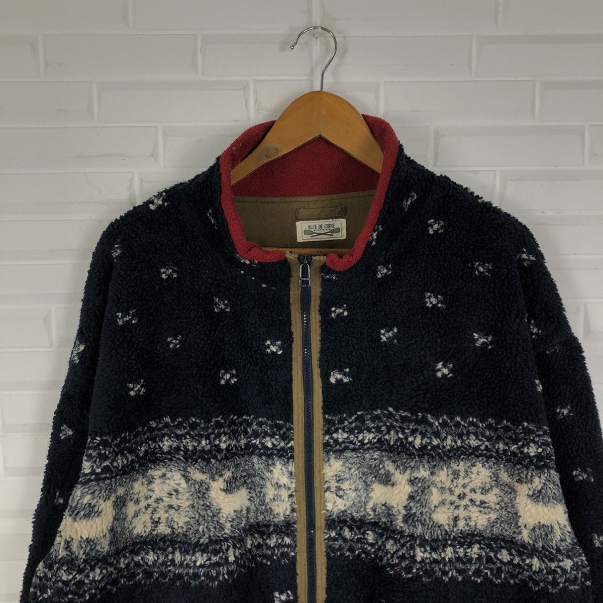 Japanese Brand BLUE DE CHINE PUTIT PRINTED FLEECE ZIPPER JACKET Size US L / EU 52-54 / 3 - 2 Thumbnail