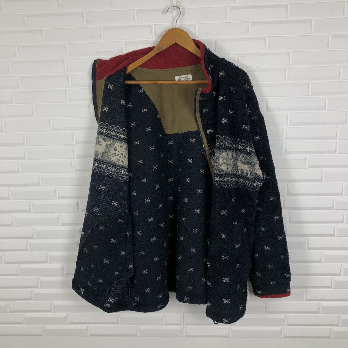 Japanese Brand BLUE DE CHINE PUTIT PRINTED FLEECE ZIPPER JACKET Size US L / EU 52-54 / 3 - 9 Thumbnail
