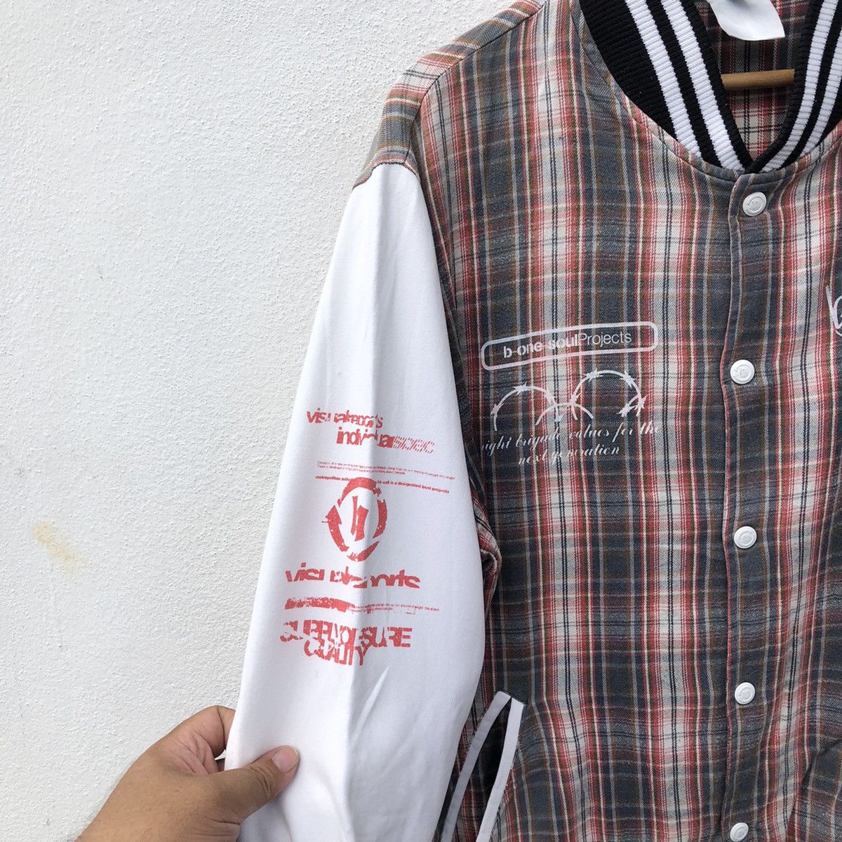 Japanese Brand VINTAGE VARSITY JACKET TARTAN DESIGN RARE STYLE Size US L / EU 52-54 / 3 - 6 Thumbnail