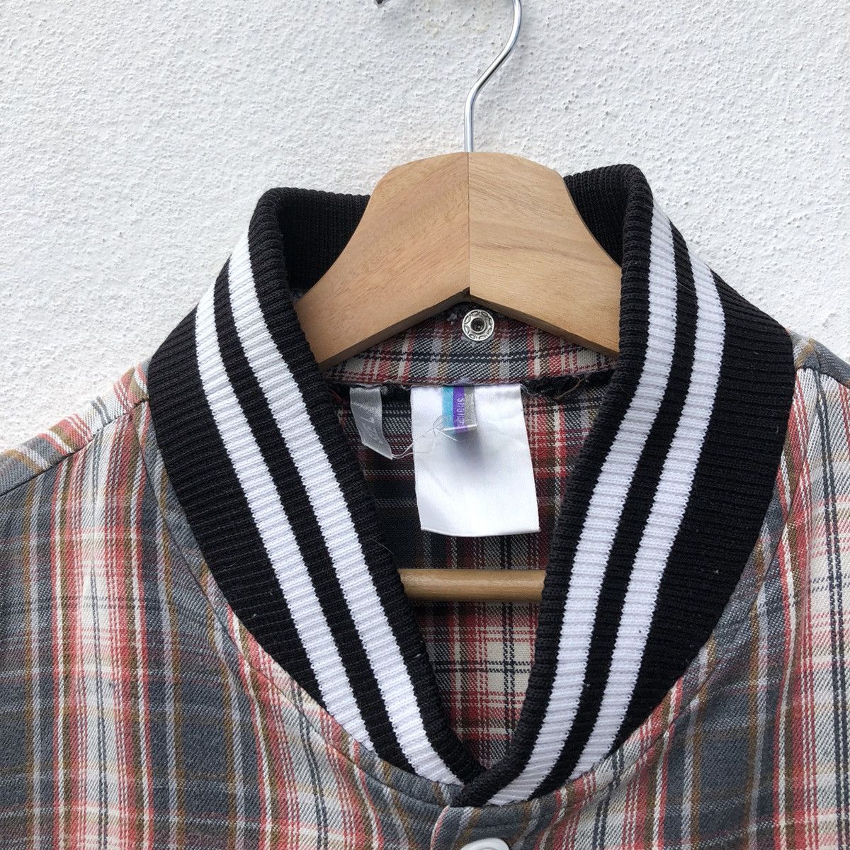 Japanese Brand VINTAGE VARSITY JACKET TARTAN DESIGN RARE STYLE Size US L / EU 52-54 / 3 - 8 Thumbnail