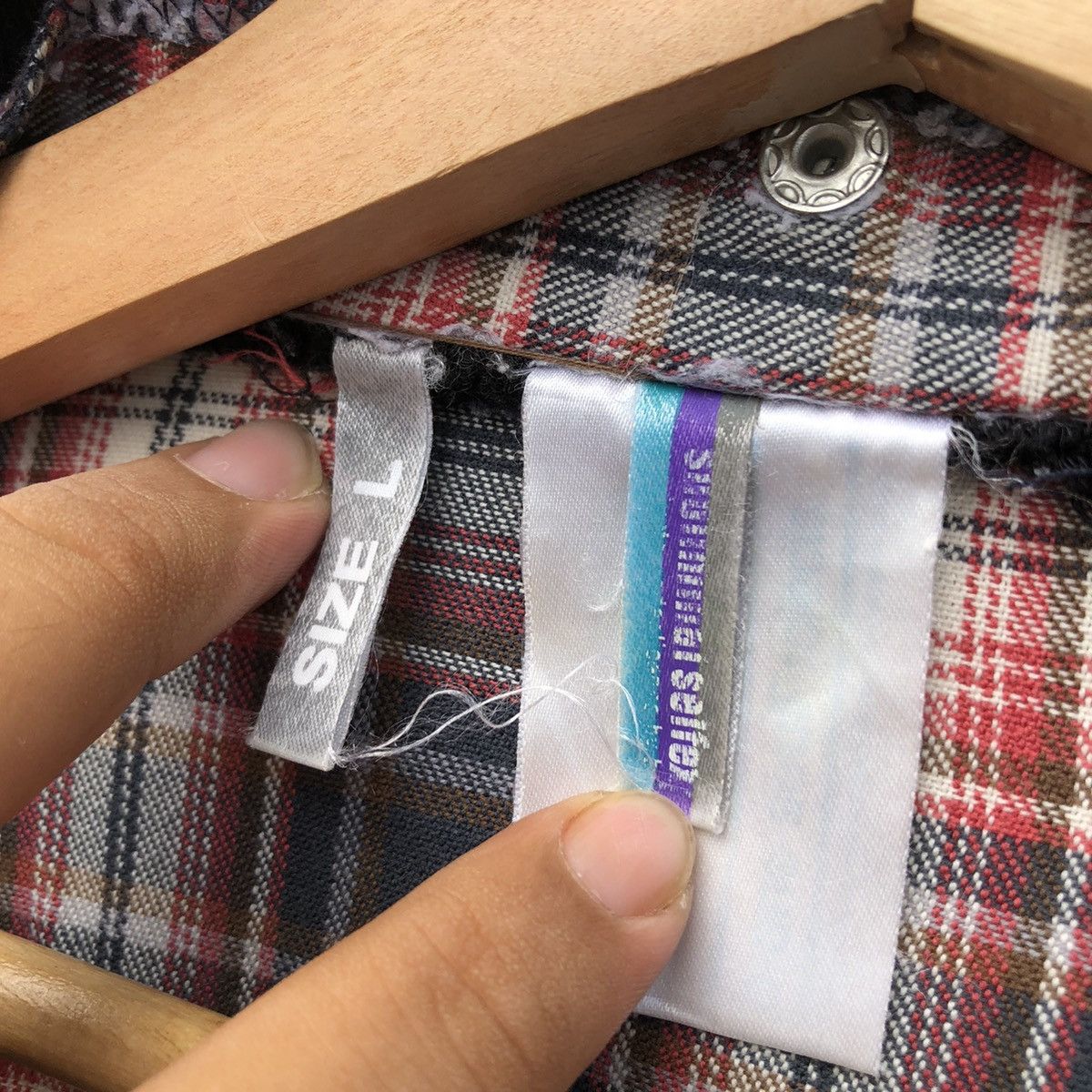 Japanese Brand VINTAGE VARSITY JACKET TARTAN DESIGN RARE STYLE Size US L / EU 52-54 / 3 - 13 Thumbnail