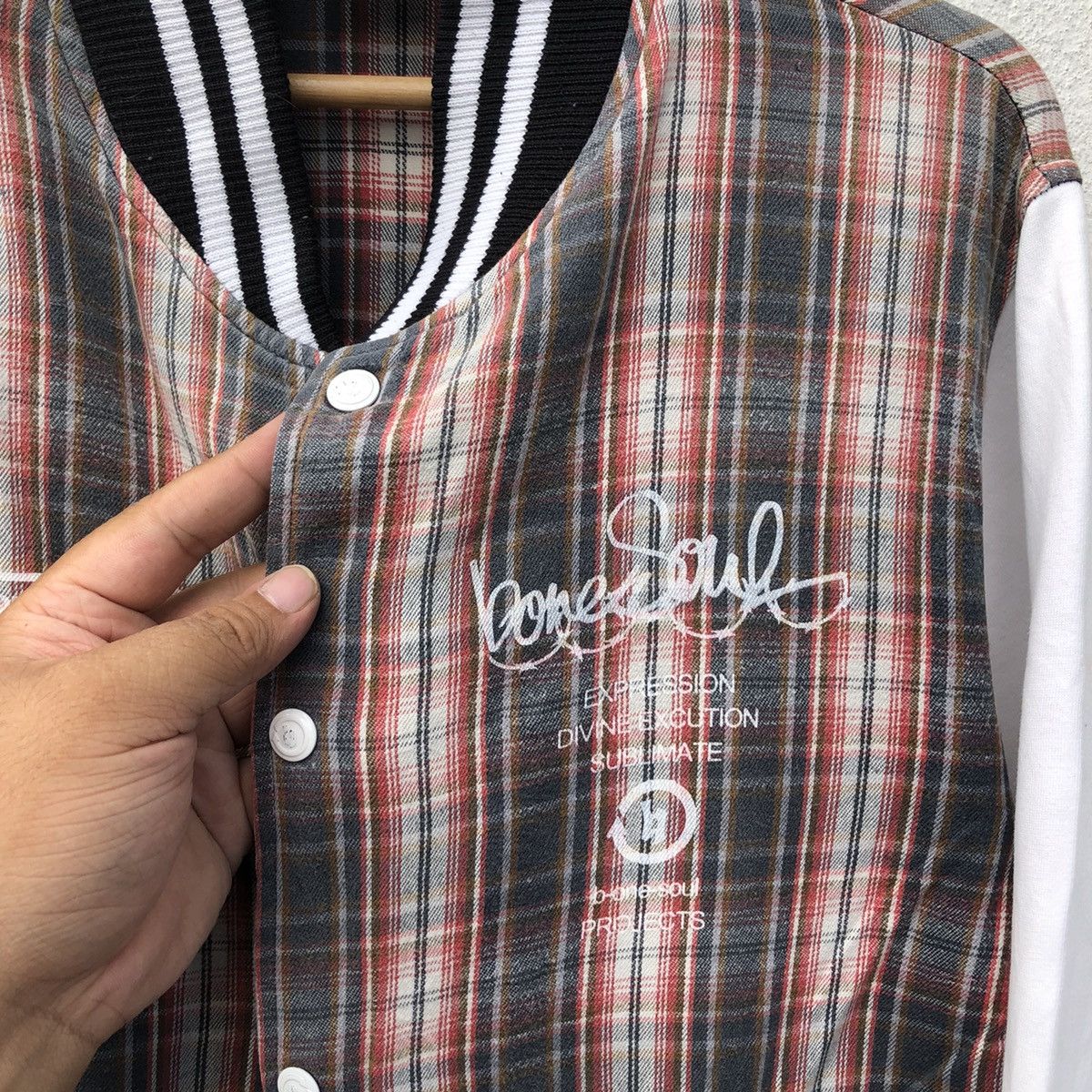 Japanese Brand VINTAGE VARSITY JACKET TARTAN DESIGN RARE STYLE Size US L / EU 52-54 / 3 - 11 Thumbnail