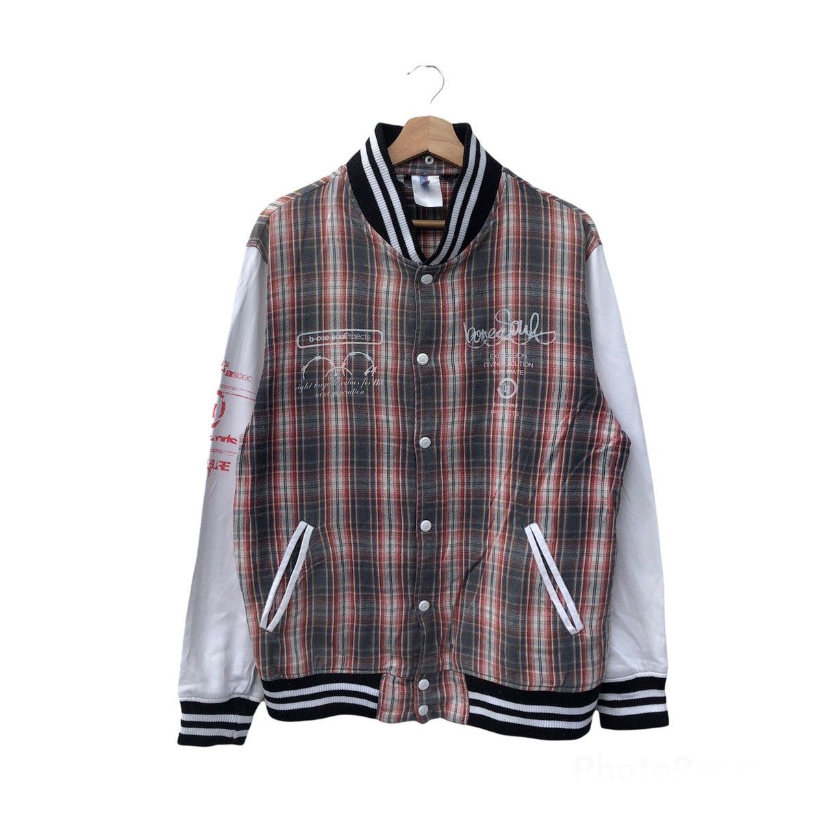 Japanese Brand VINTAGE VARSITY JACKET TARTAN DESIGN RARE STYLE Size US L / EU 52-54 / 3 - 1 Thumbnail