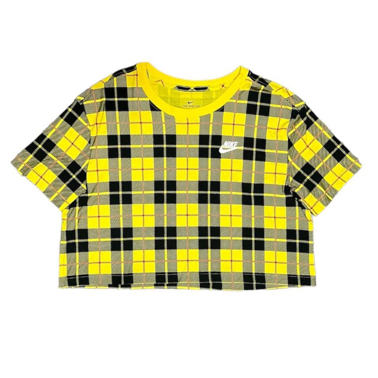 Nike Nike Sportswear NSW Plaid Crop Shirt Top Yellow M CI1014-703