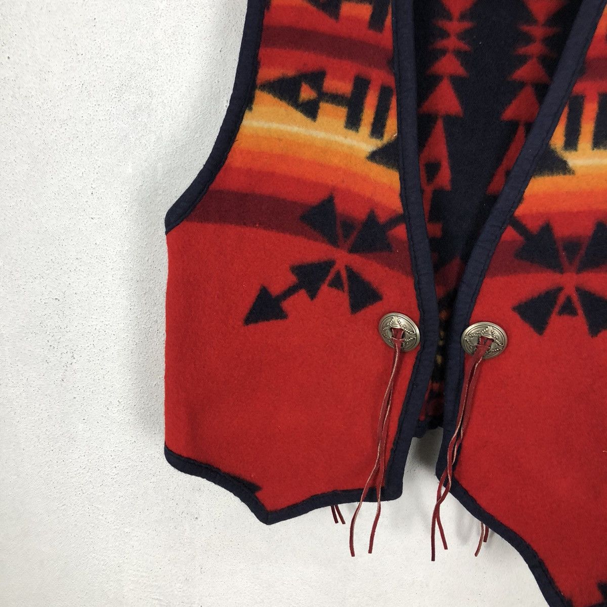 Japanese Brand VINTAGE SILVERADO VEST WOOL INDIAN MOTORCYLE DESIGN NAVAJO Size US M / EU 48-50 / 2 - 4 Thumbnail