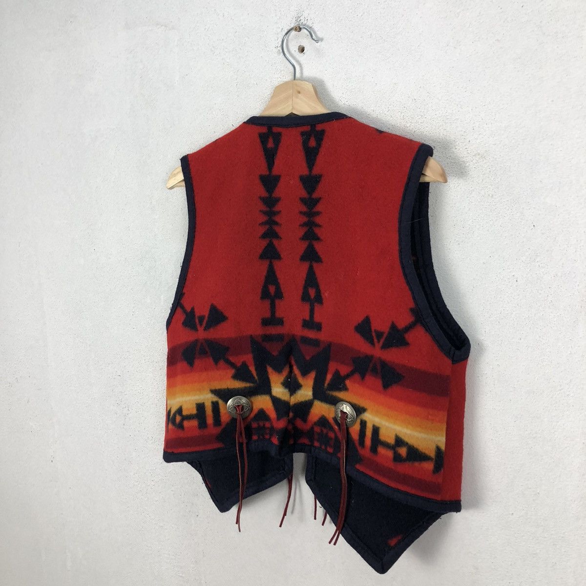 Japanese Brand VINTAGE SILVERADO VEST WOOL INDIAN MOTORCYLE DESIGN NAVAJO Size US M / EU 48-50 / 2 - 7 Thumbnail